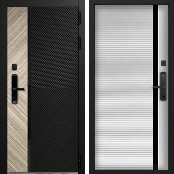 Входная дверь Command Doors Cyber Тессеракт Эш 30B Белый матовый