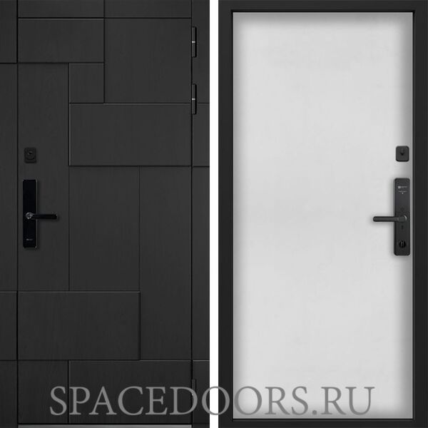 Входная дверь Command doors Cyber tetris black 00 Белый матовый