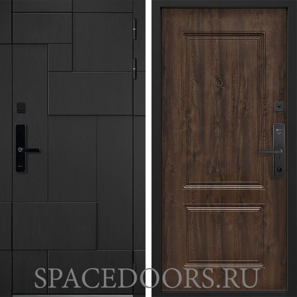 Входная дверь Command doors Cyber tetris black 61 Темный дуб