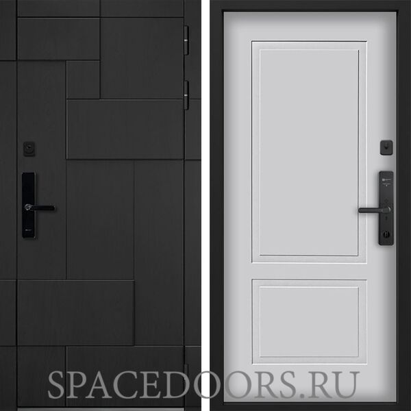 Входная дверь Command doors Cyber tetris black 05 Белый матовый