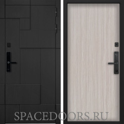 Входная дверь Command doors Cyber tetris black 00 Белая лиственница