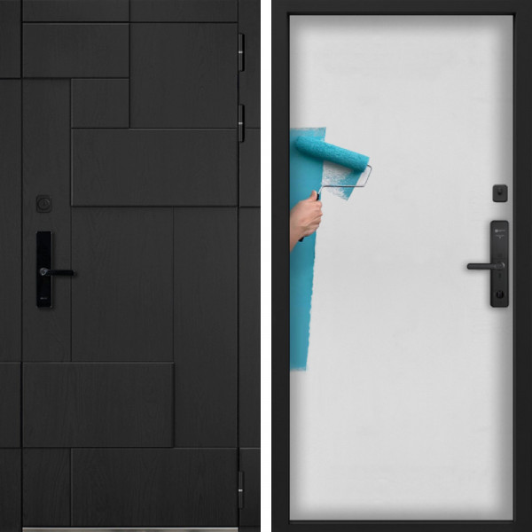 Входная дверь Command Doors Cyber tetris black 00 Под покраску