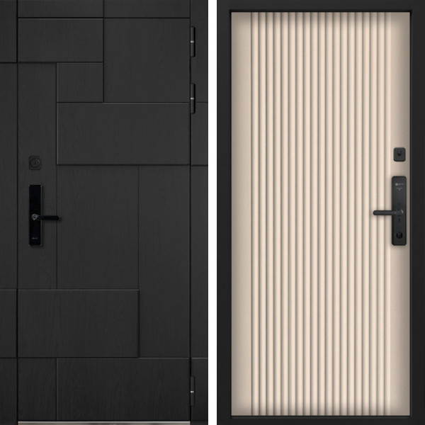 Входная дверь Command Doors Cyber tetris black 11 Капучино софт