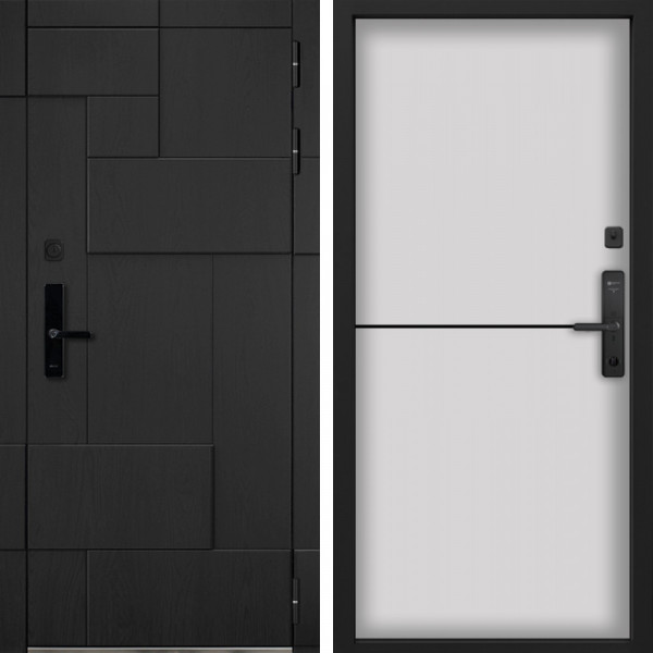 Входная дверь Command Doors Cyber tetris black 12 Белый матовый