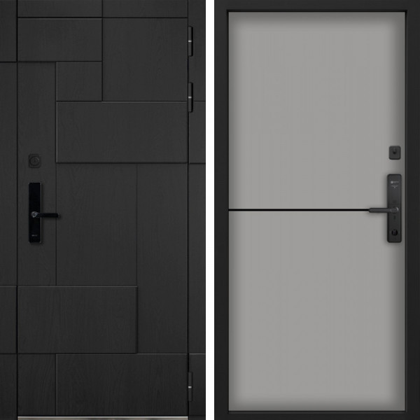 Входная дверь Command Doors Cyber tetris black 12 Грей софт
