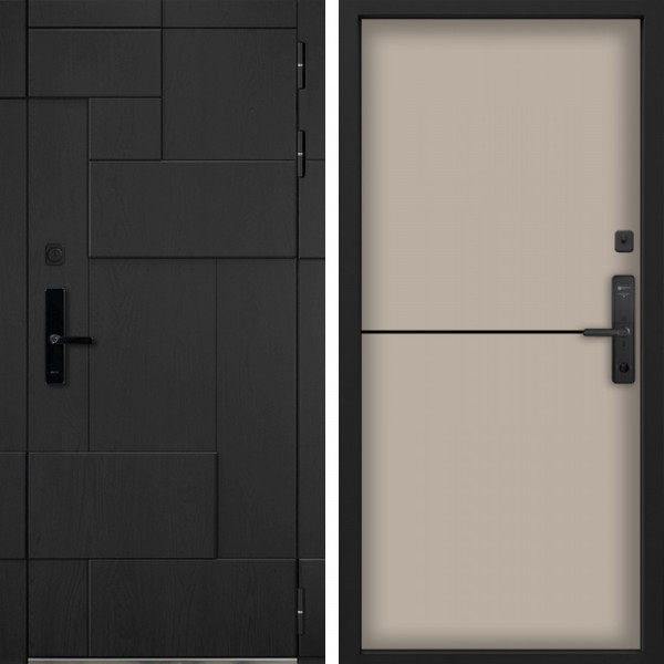 Входная дверь Command Doors Cyber tetris black 12 Капучино софт