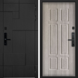 Входная дверь Command doors Cyber tetris black 15 Дуб крем