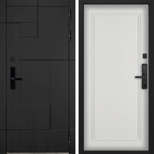 Входная дверь Command Doors Cyber tetris black 38 Белый матовый