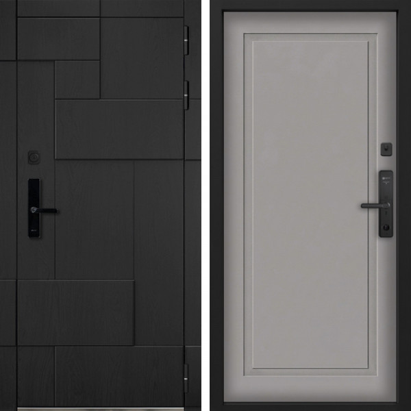 Входная дверь Command Doors Cyber tetris black 38 Грей софт