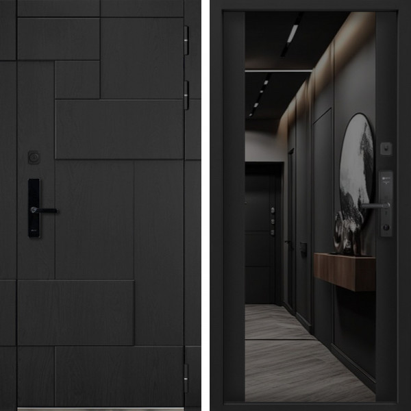 Входная дверь Command Doors Cyber tetris black 3Z Черный кварц