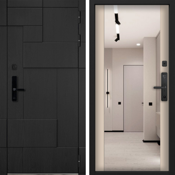 Входная дверь Command Doors Cyber tetris black 3Z Капучино софт