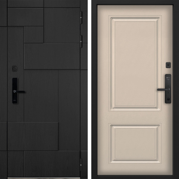 Входная дверь Command Doors Cyber tetris black 61 Капучино софт