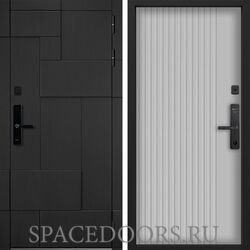 Входная дверь Command doors Cyber tetris black 03 Белый матовый