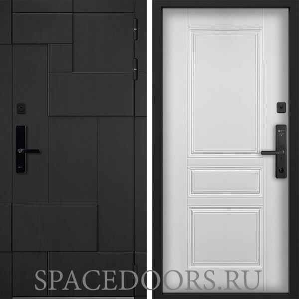 Входная дверь Command doors Cyber tetris black 02 Белый Матовый