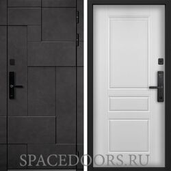 Входная дверь Command doors Cyber tetris grey 02 Белый Матовый