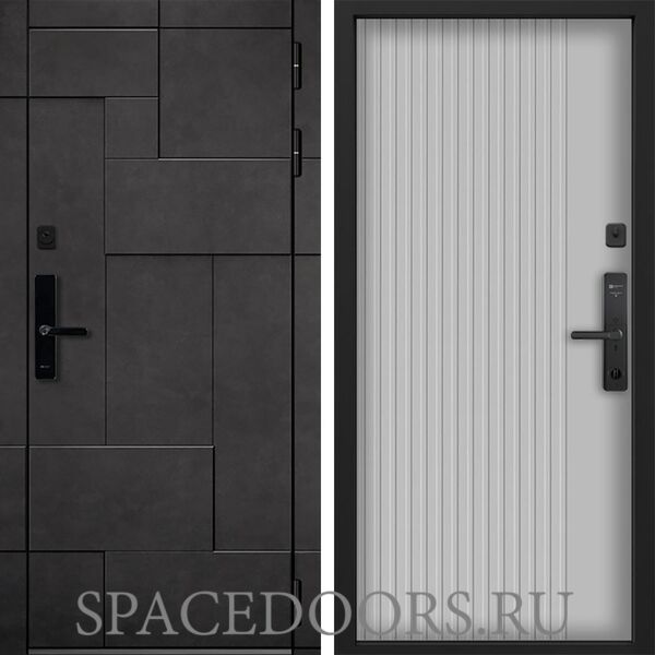 Входная дверь Command doors Cyber tetris grey 03 Белый матовый