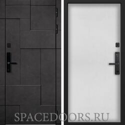 Входная дверь Command doors Cyber tetris grey 00 Белый матовый