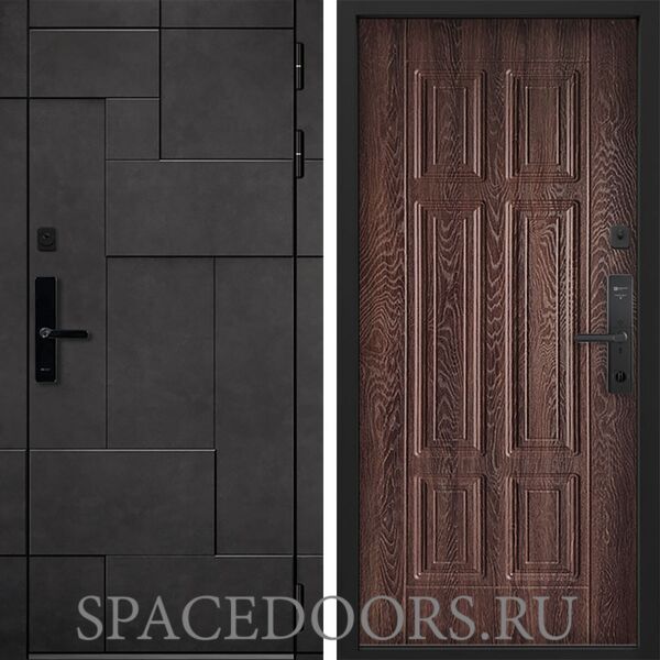 Входная дверь Command doors Cyber tetris grey 15 Дуб коньяк