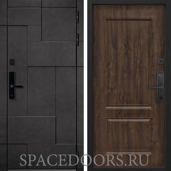 Входная дверь Command doors Cyber tetris grey 61 Темный дуб