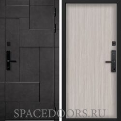 Входная дверь Command doors Cyber tetris grey 00 Белая лиственница