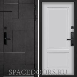 Входная дверь Command doors Cyber tetris grey 05 Белый матовый