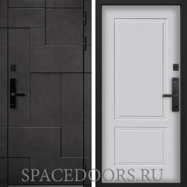 Входная дверь Command doors Cyber tetris grey 05 Белый матовый