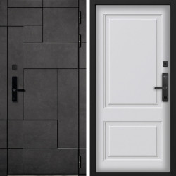 Входная дверь Command Doors Cyber tetris grey 05 Белый матовый (новая)