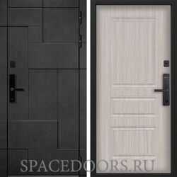 Входная дверь Command doors Cyber tetris grey 02 Белая Лиственница