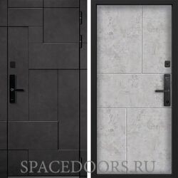 Входная дверь Command doors Cyber tetris grey 38 Бетон молочный