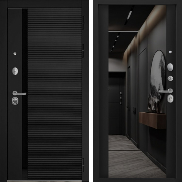 Входная дверь Command Doors Горизонт 3Z Черный кварц