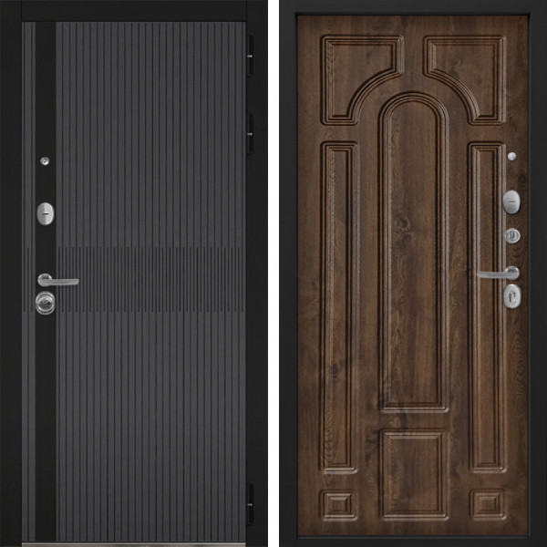 Входная дверь Command Doors Матрикс Грей 17.02 Темный дуб