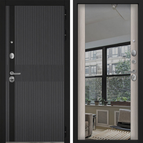 Входная дверь Command Doors Матрикс Грей 3Z Белая лиственница
