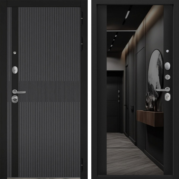 Входная дверь Command Doors Матрикс Грей 3Z Черный кварц
