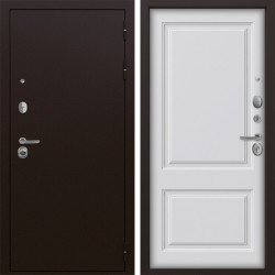 Входная дверь Command Doors Патриот медный антик 05 Белый матовый (новая)