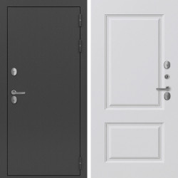 Входная дверь Command Doors Сибирь графит букле с терморазрывом 05 Белый матовый (новая)
