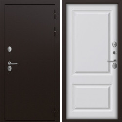 Входная дверь Command Doors Сибирь медный антик с терморазрывом 05 Белый матовый (новая)