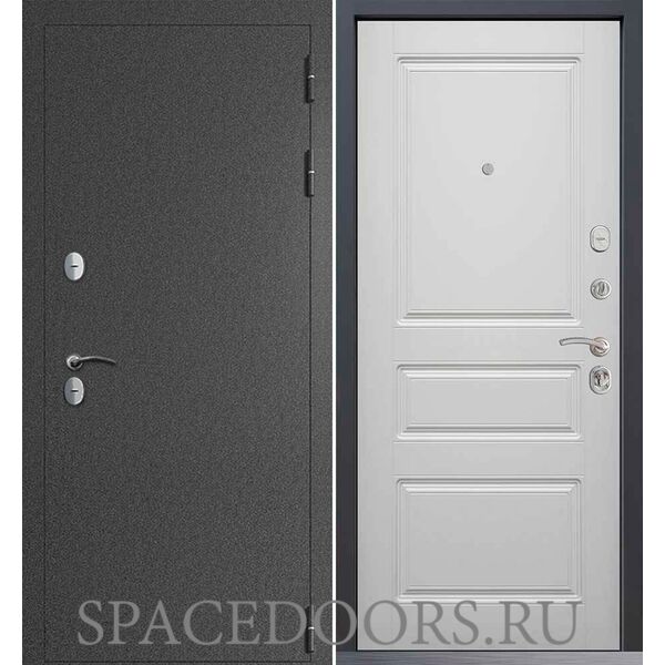 Входная дверь Command Doors Сибирь термо графит букле 02 Белый Матовый