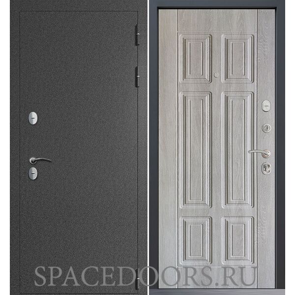 Входная дверь Command Doors Сибирь термо графит букле 15 Дуб крем