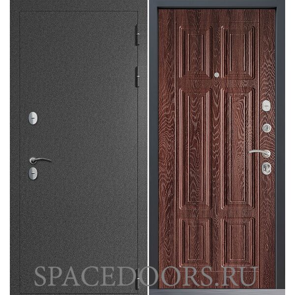 Входная дверь Command Doors Сибирь термо графит букле 15 Дуб коньяк
