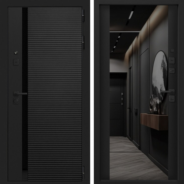 Входная дверь Command Doors Смарт Горизонт 3Z Черный кварц