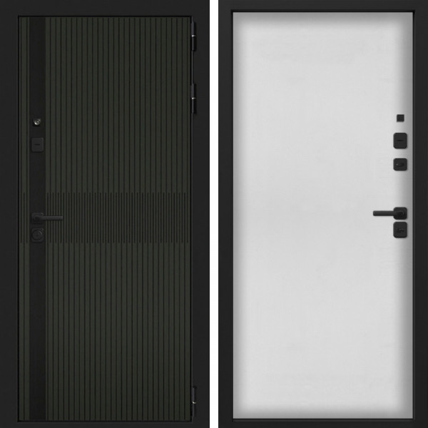 Входная дверь Command Doors Смарт Матрикс Олива 00 Белый матовый