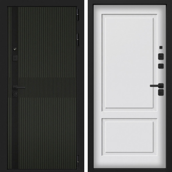 Входная дверь Command Doors Смарт Матрикс Олива 05 Белый матовый