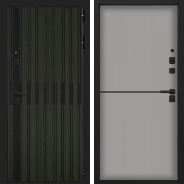 Входная дверь Command Doors Смарт Матрикс Олива 12 Грей софт