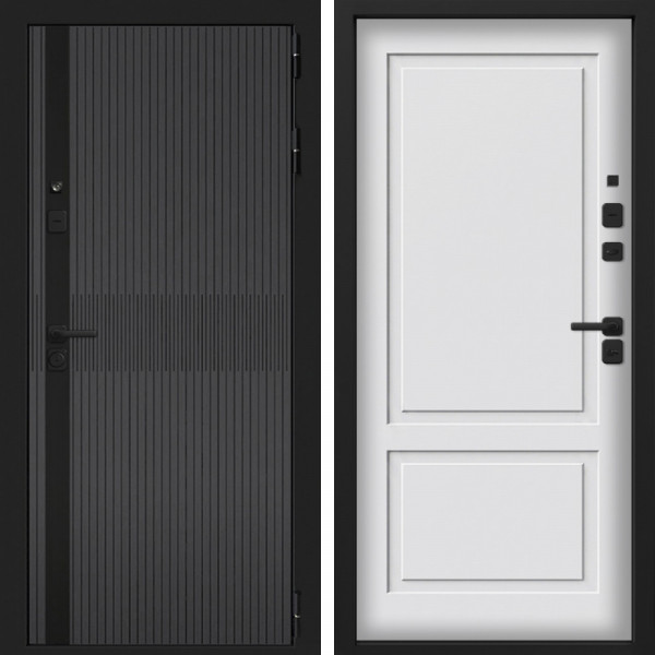 Входная дверь Command Doors Смарт Матрикс Серый 05 Белый матовый