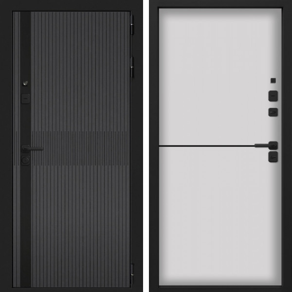 Входная дверь Command Doors Смарт Матрикс Серый 12 Белый матовый