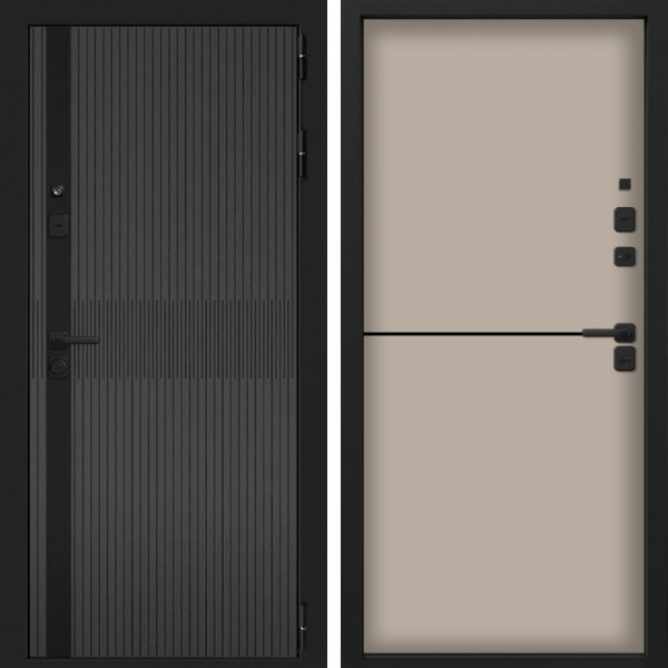 Входная дверь Command Doors Смарт Матрикс Серый 12 Капучино софт