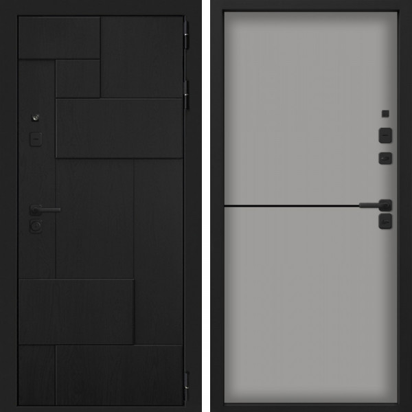 Входная дверь Command Doors Смарт Тетрис Черный 12 Грей софт