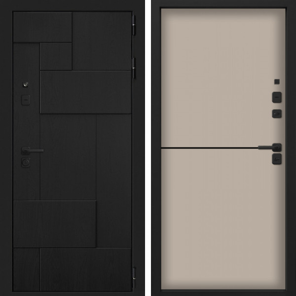 Входная дверь Command Doors Смарт Тетрис Черный 12 Капучино софт