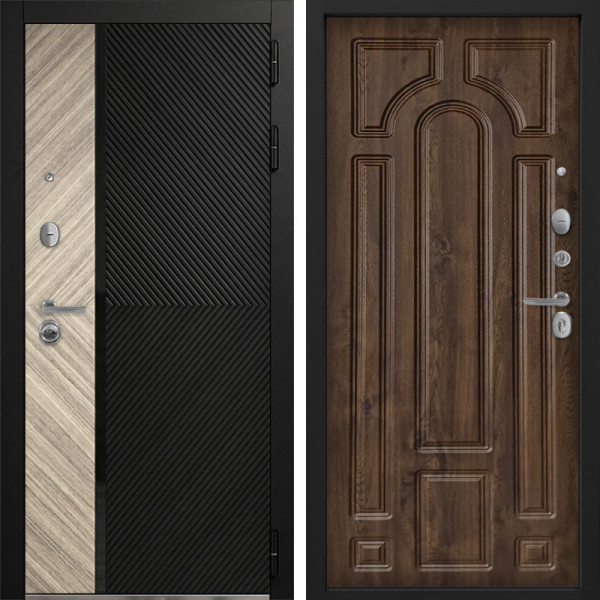 Входная дверь Command Doors Тессеракт Эш 17.02 Темный дуб