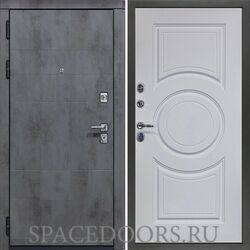 Входная дверь Сударь МД-35 Бетон темный Д-8 Белая